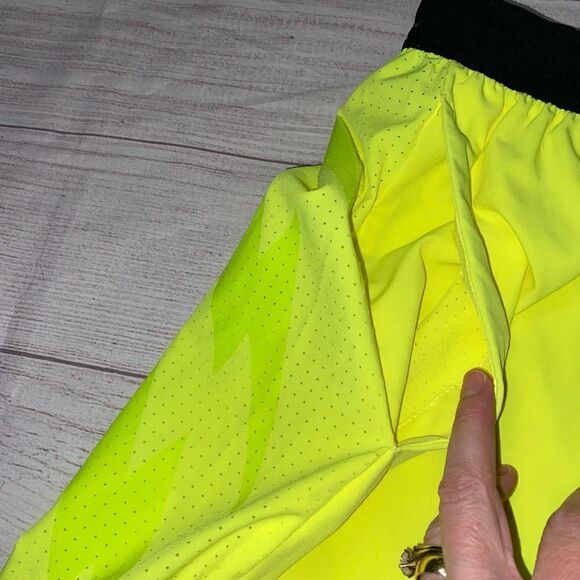 Nike pro training pull on shorts w/front pockets neon yellow & black sz S men - Picture 2 of 8